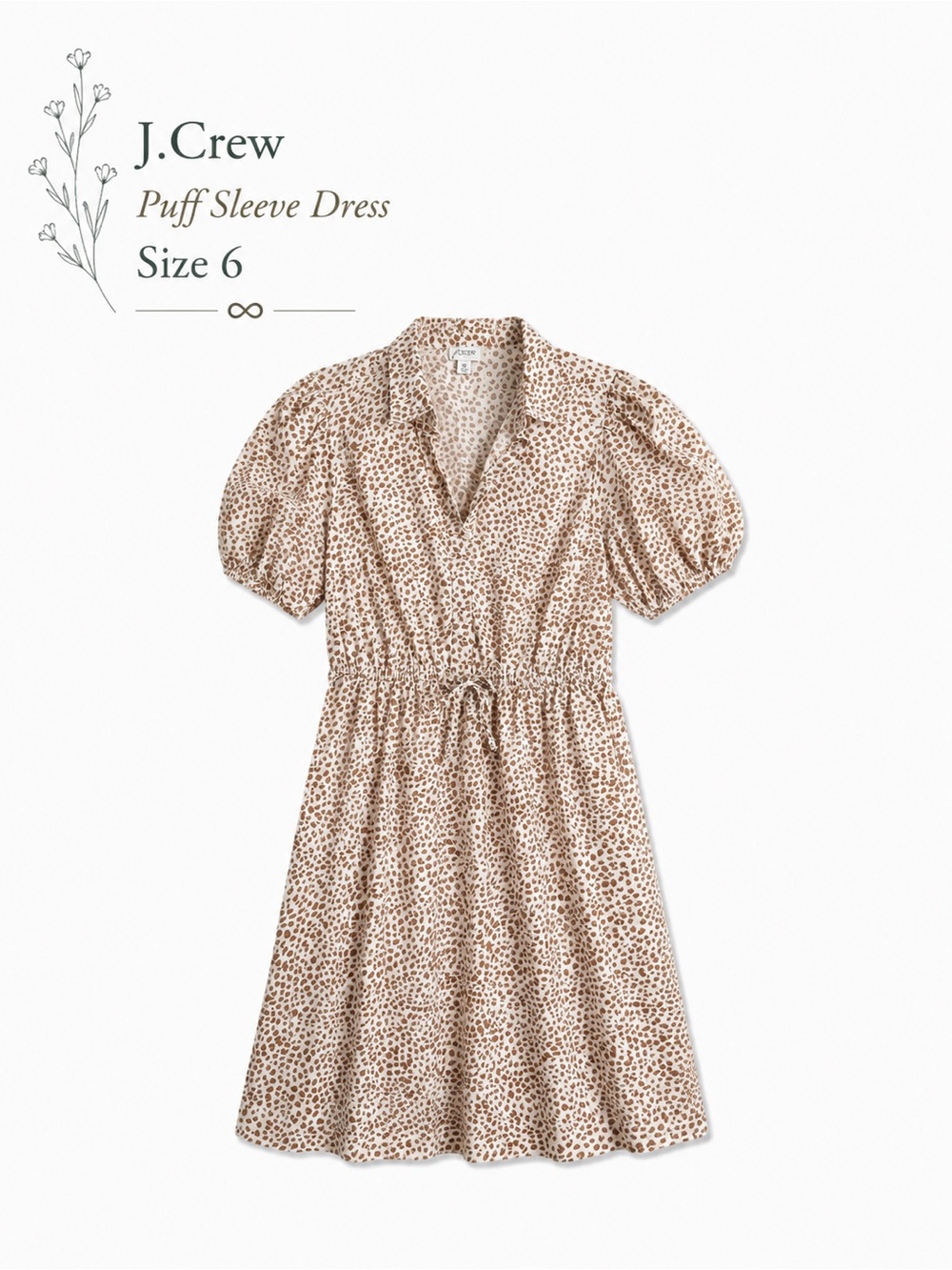 J. Crew Cotton Puff Sleeve Leopard Dress